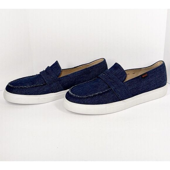 Denim Loafers Womens Blue Jean Sneaker Boat Shoe USA Nautical Slip On 40/9-9.5 - Picture 2 of 16